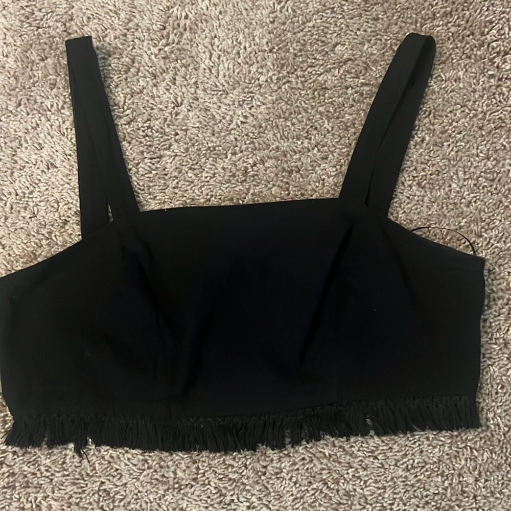 Black Bra Style Crop Top